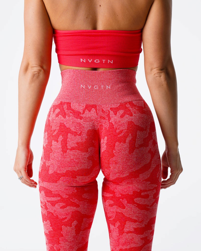 NVGTN Camo Seamless Leggings Candy Apple | 49705-ZOJR