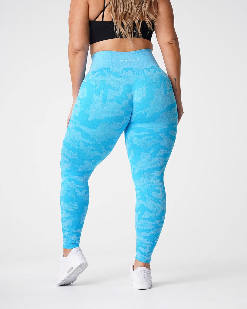 NVGTN Camo Seamless Leggings Caribbean | 42581-OWVM