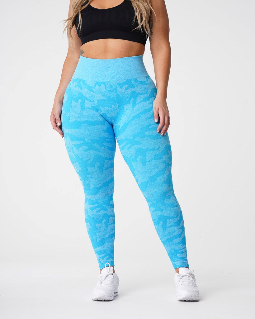 NVGTN Camo Seamless Leggings Caribbean | 42581-OWVM