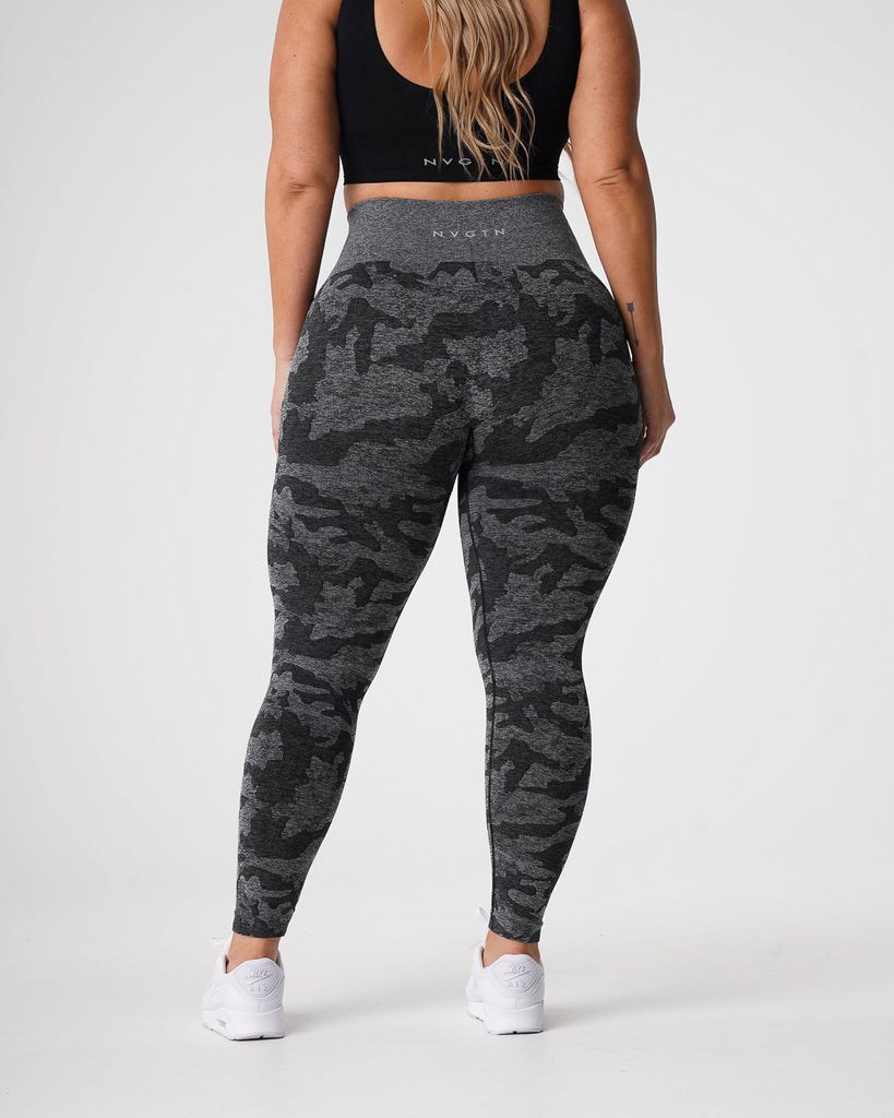 NVGTN Camo Seamless Leggings Czarne | 13045-HSDI