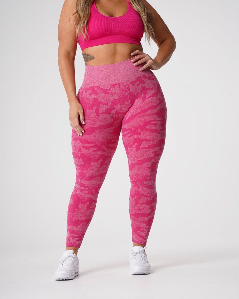 NVGTN Camo Seamless Leggings Fuksja | 61925-GVMJ