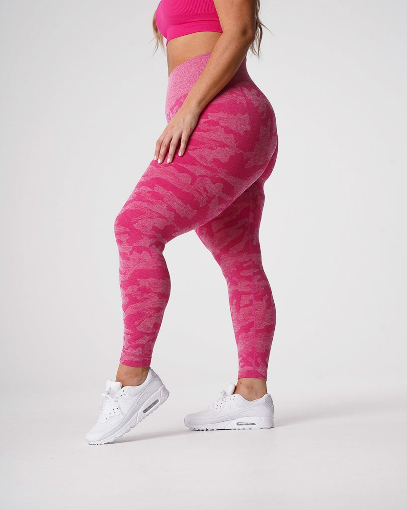 NVGTN Camo Seamless Leggings Fuksja | 61925-GVMJ