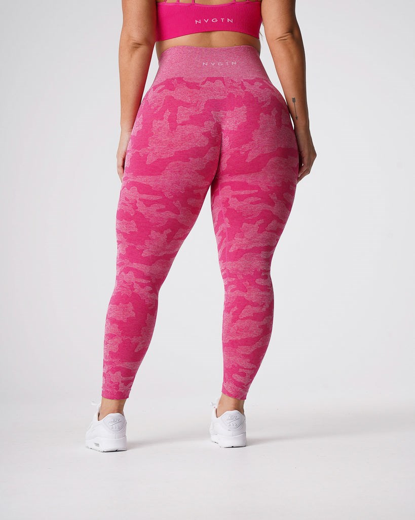 NVGTN Camo Seamless Leggings Fuksja | 61925-GVMJ