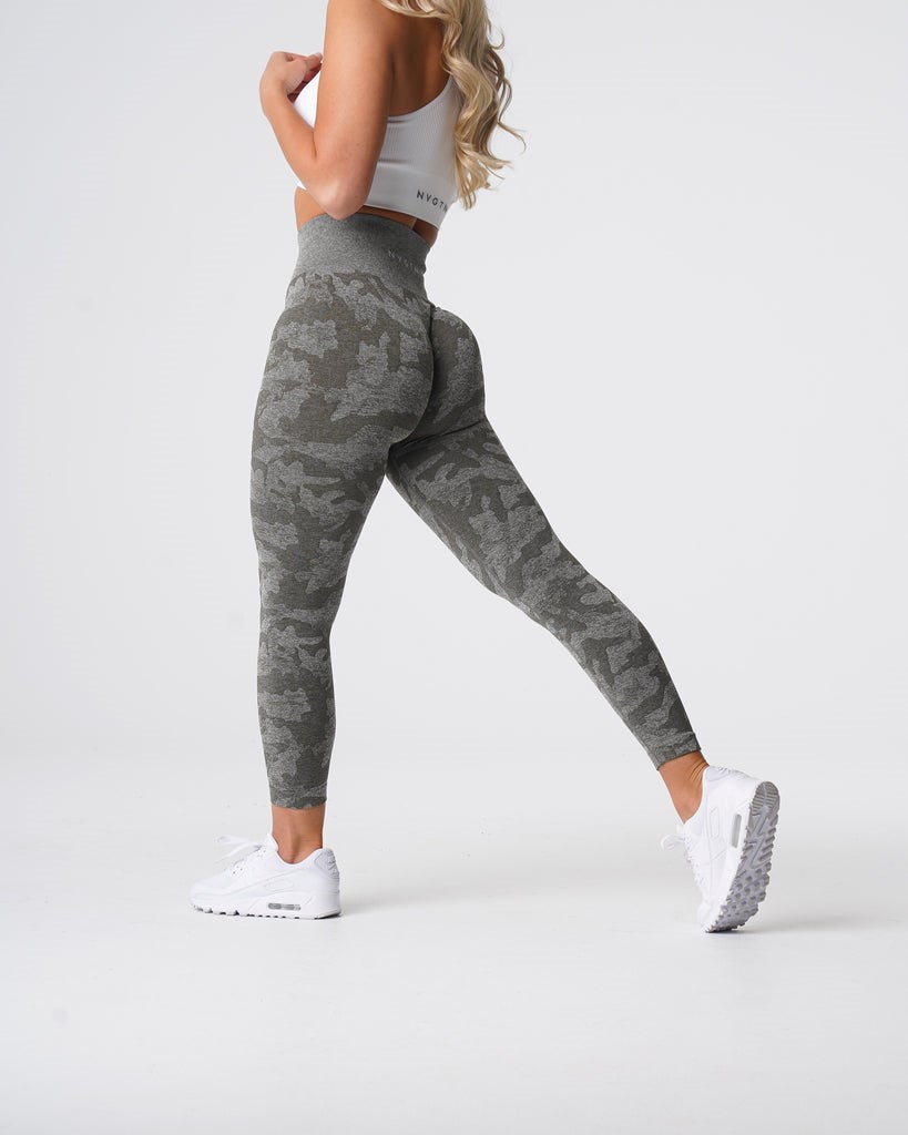 NVGTN Camo Seamless Leggings Khaki Zielone | 58107-GPVR