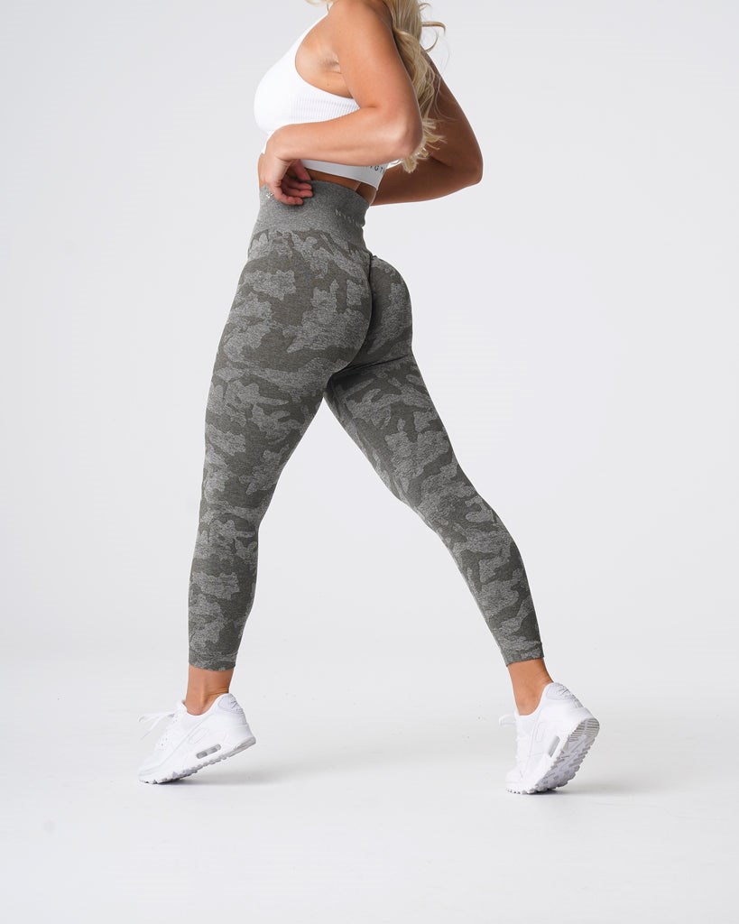 NVGTN Camo Seamless Leggings Khaki Zielone | 58107-GPVR