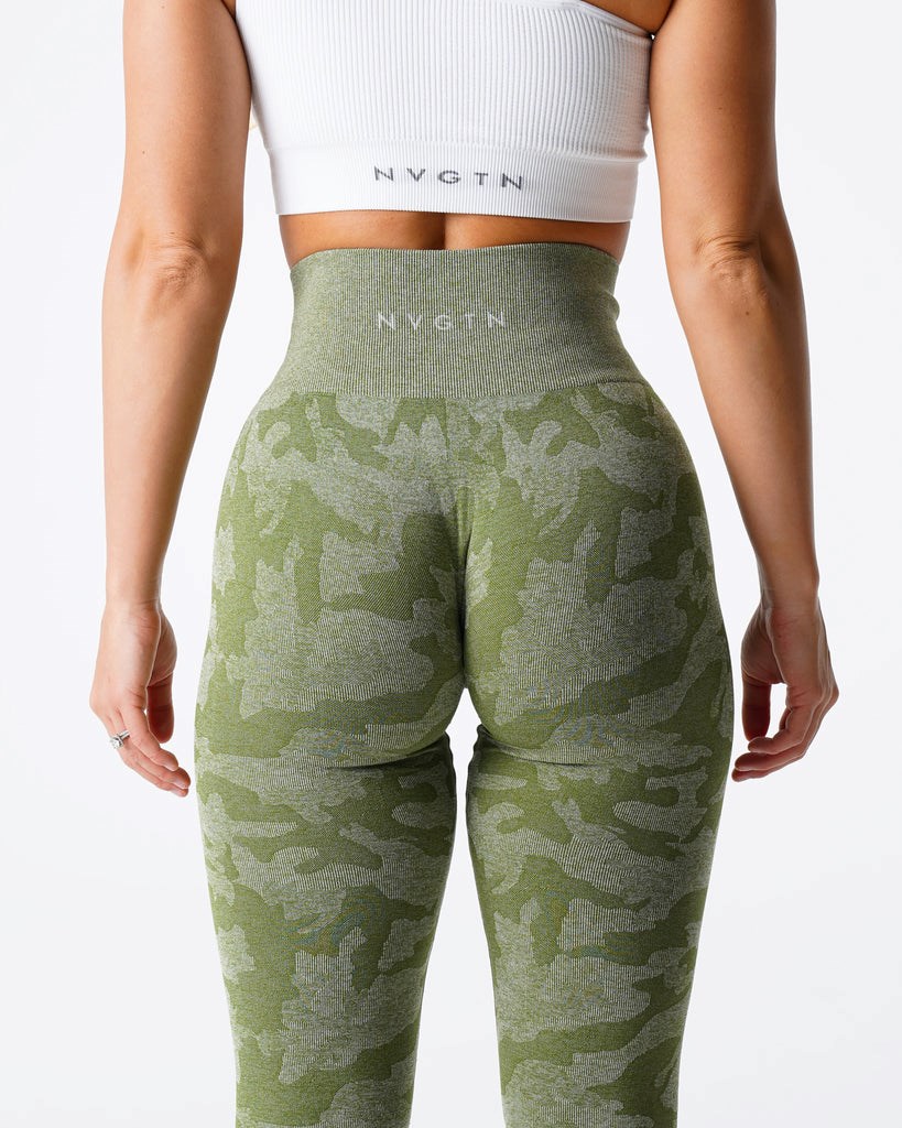 NVGTN Camo Seamless Leggings Meadow | 97415-KRJZ