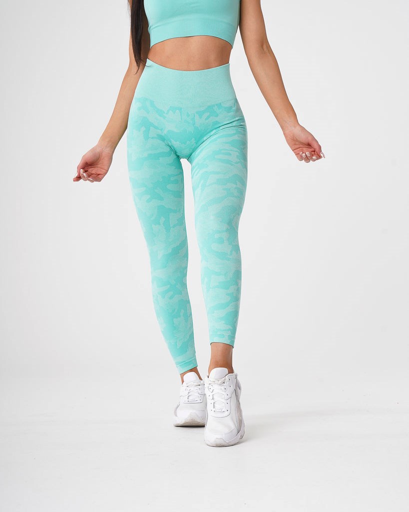 NVGTN Camo Seamless Leggings Mięta | 27604-XEQP