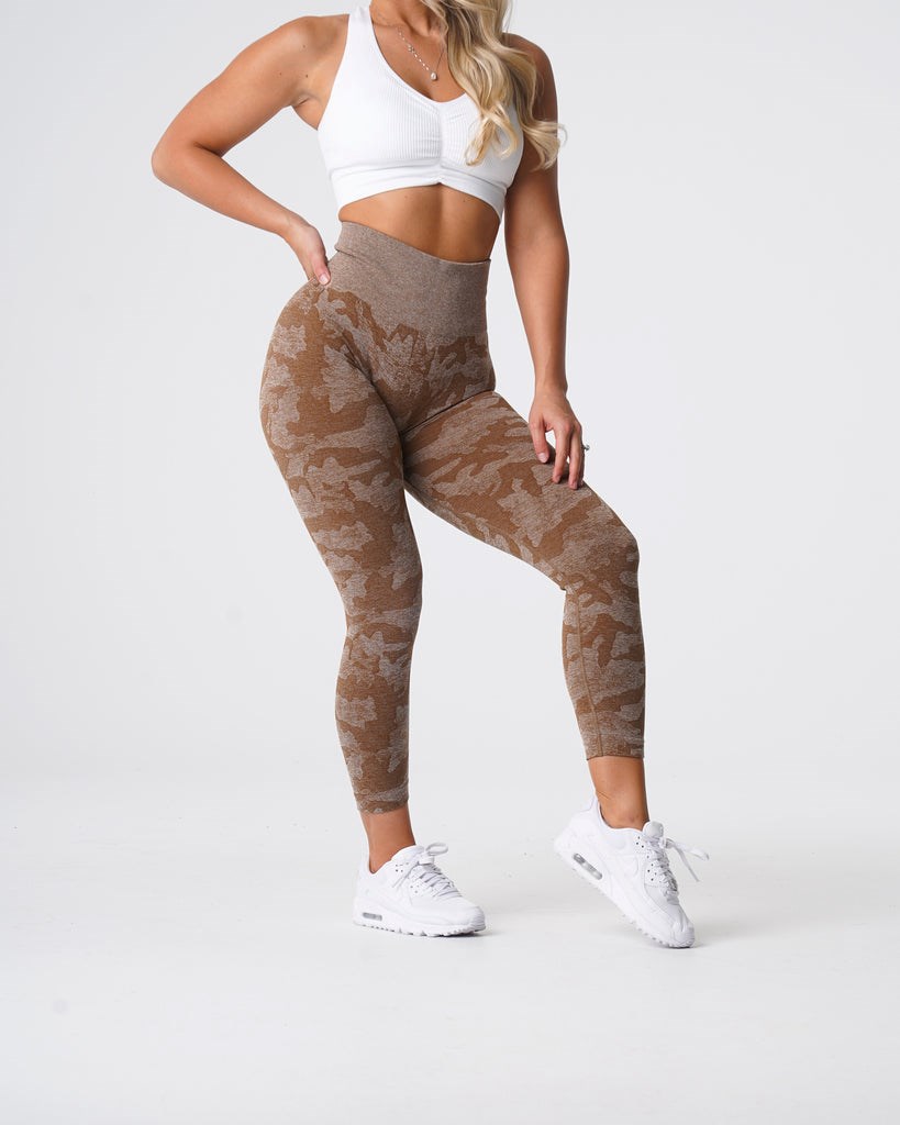 NVGTN Camo Seamless Leggings Mocha | 95086-DXQE