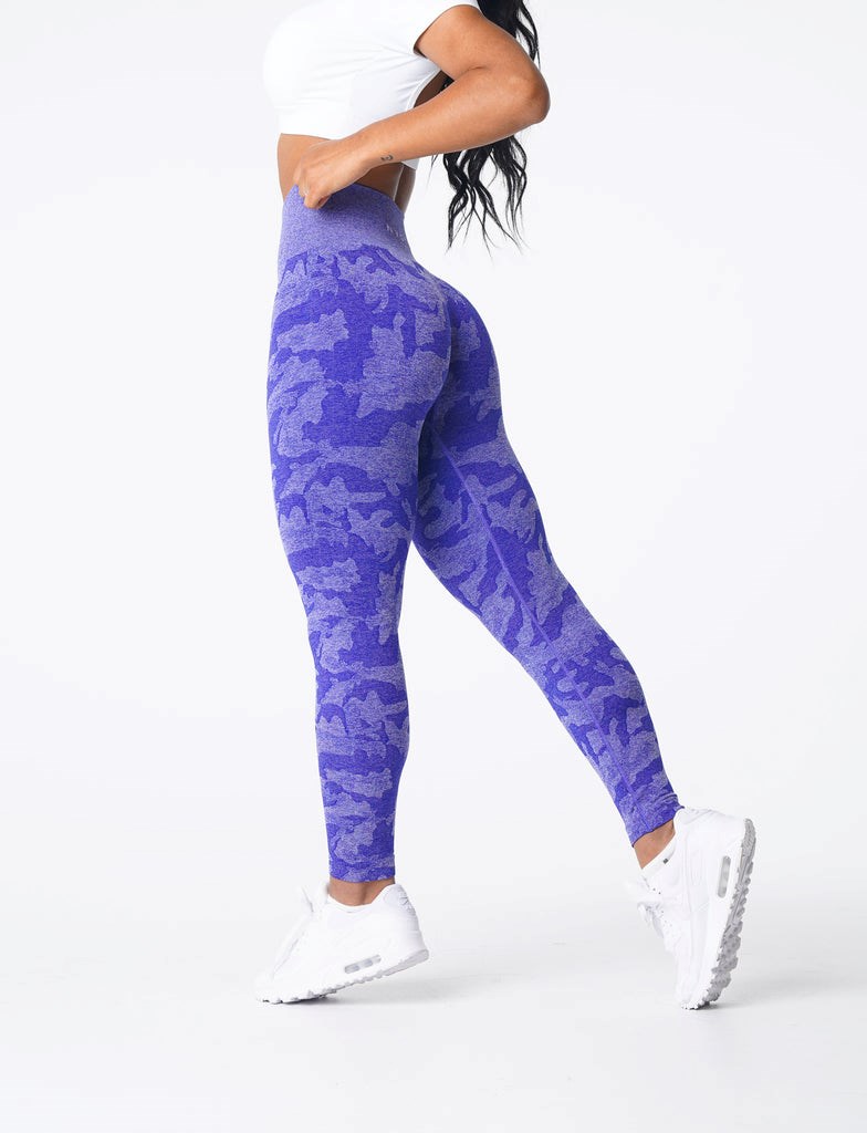 NVGTN Camo Seamless Leggings Niebieskie | 93865-ANRD