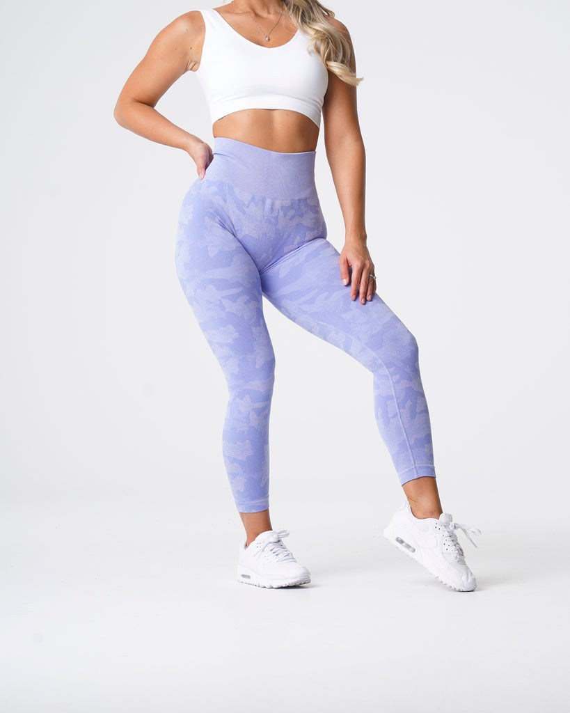 NVGTN Camo Seamless Leggings Periwinkle | 91506-OCDU