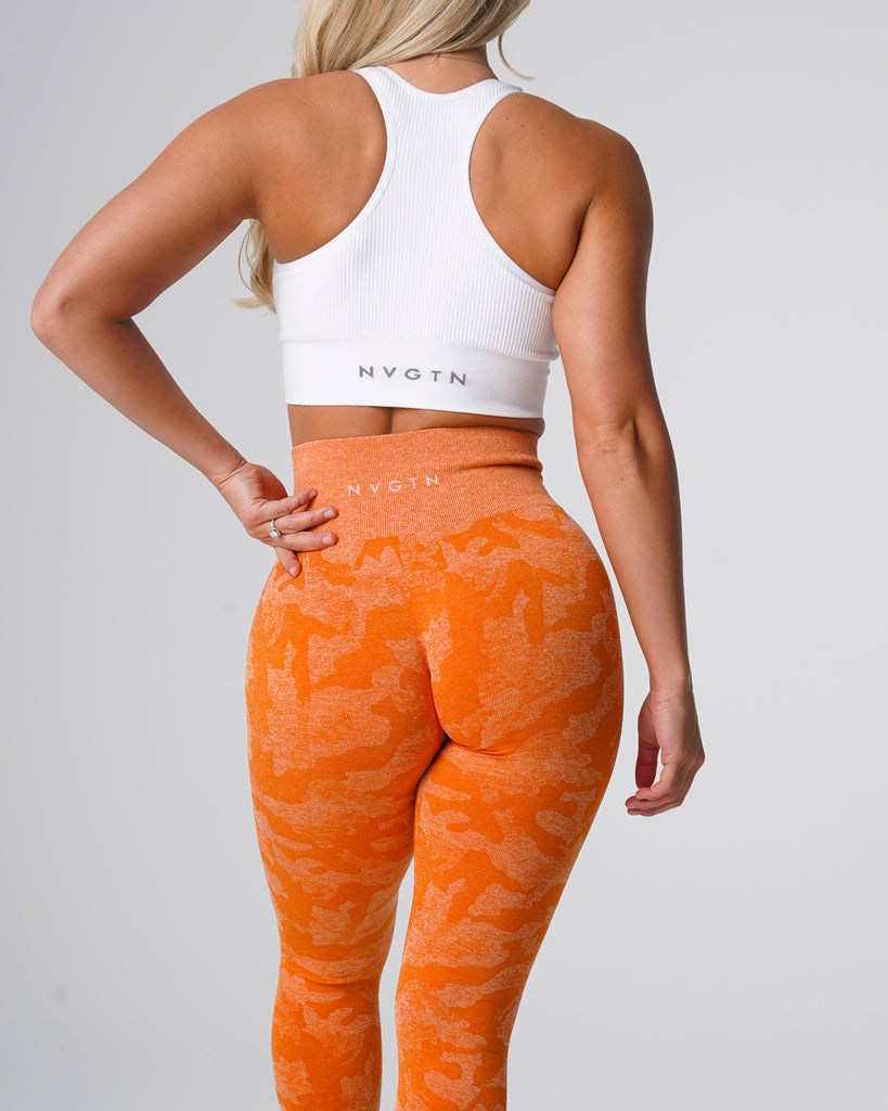 NVGTN Camo Seamless Leggings Pomarańczowe | 30418-SVQD