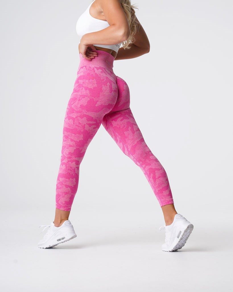 NVGTN Camo Seamless Leggings Różowe | 12369-FAQN