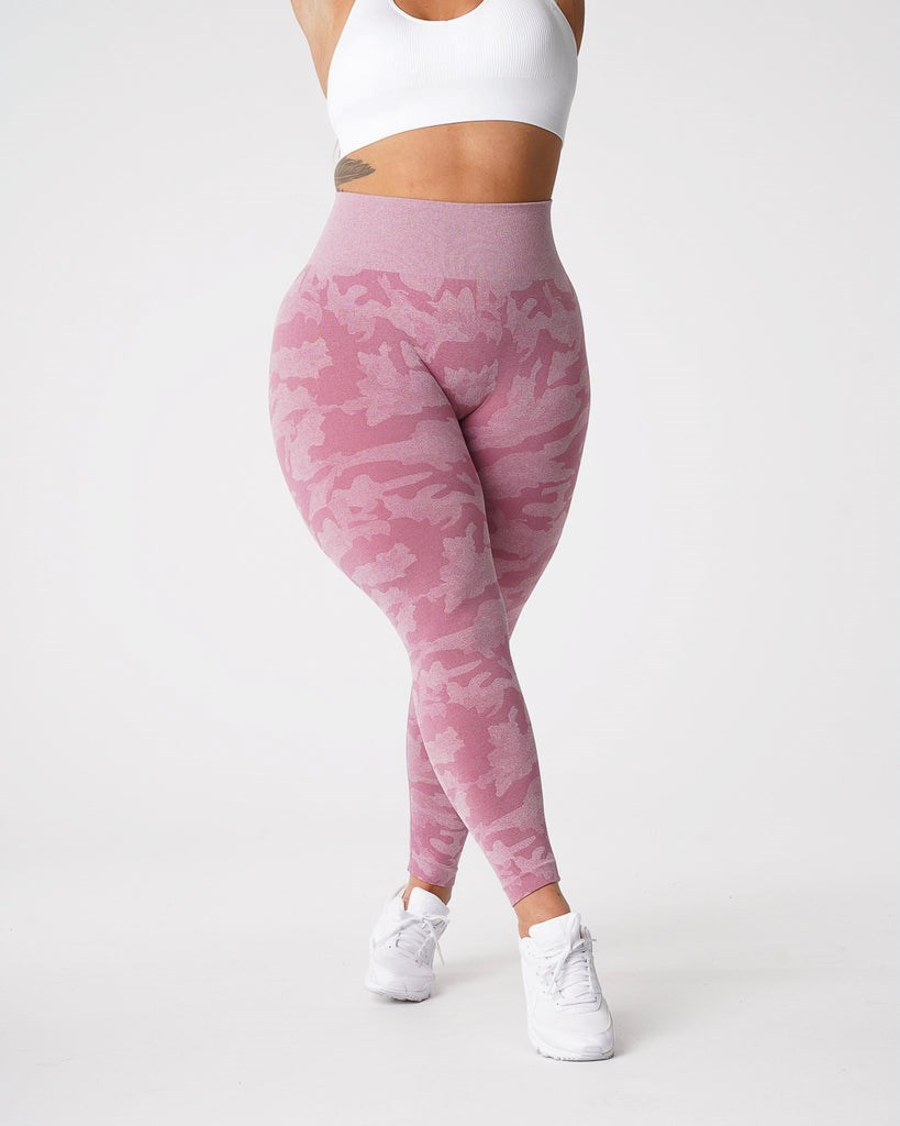 NVGTN Camo Seamless Leggings Różowe | 25341-JPMZ