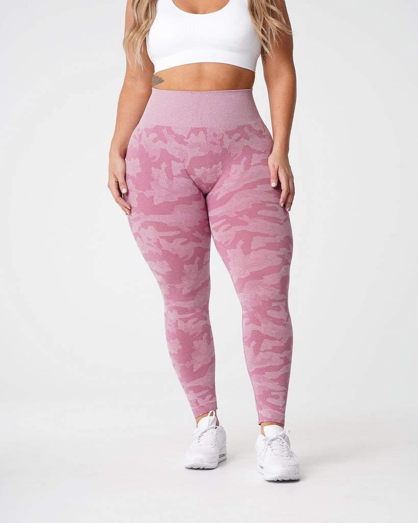 NVGTN Camo Seamless Leggings Różowe | 25341-JPMZ