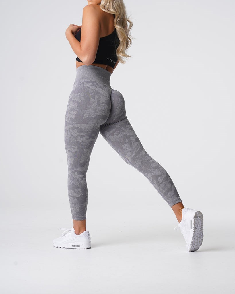 NVGTN Camo Seamless Leggings Szare | 83476-PISD