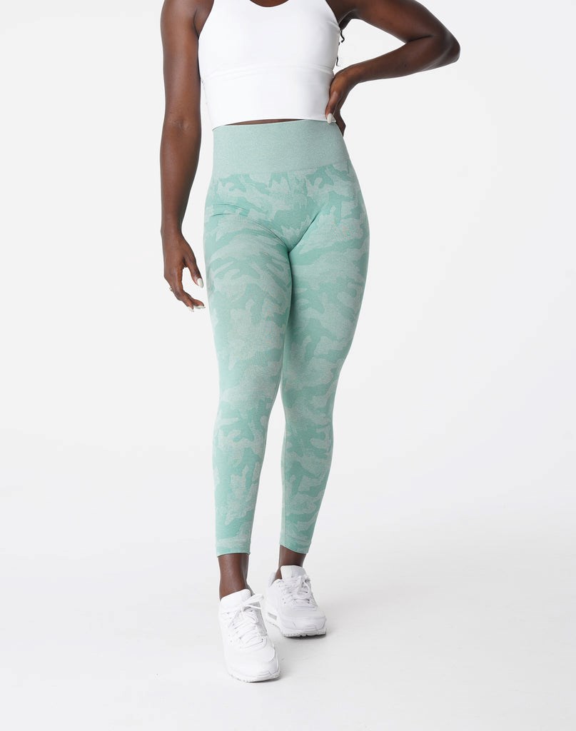 NVGTN Camo Seamless Leggings Zielone | 91462-SVMY