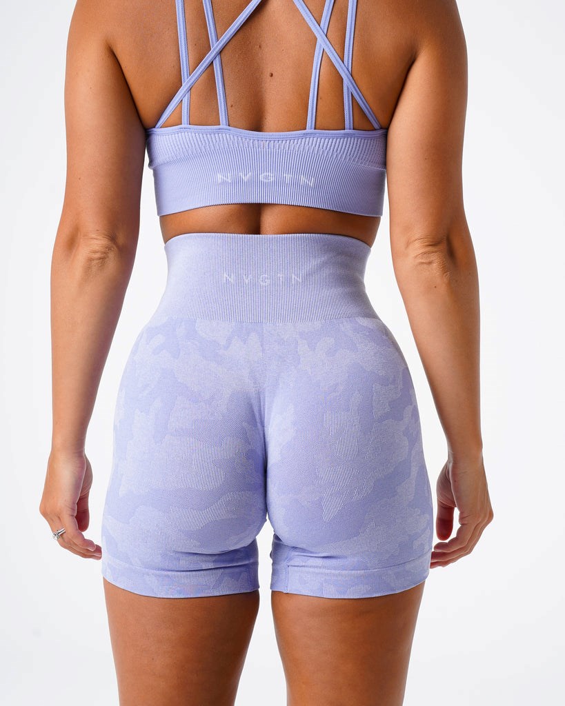 NVGTN Camo Seamless Shorts Periwinkle | 56987-GTOK