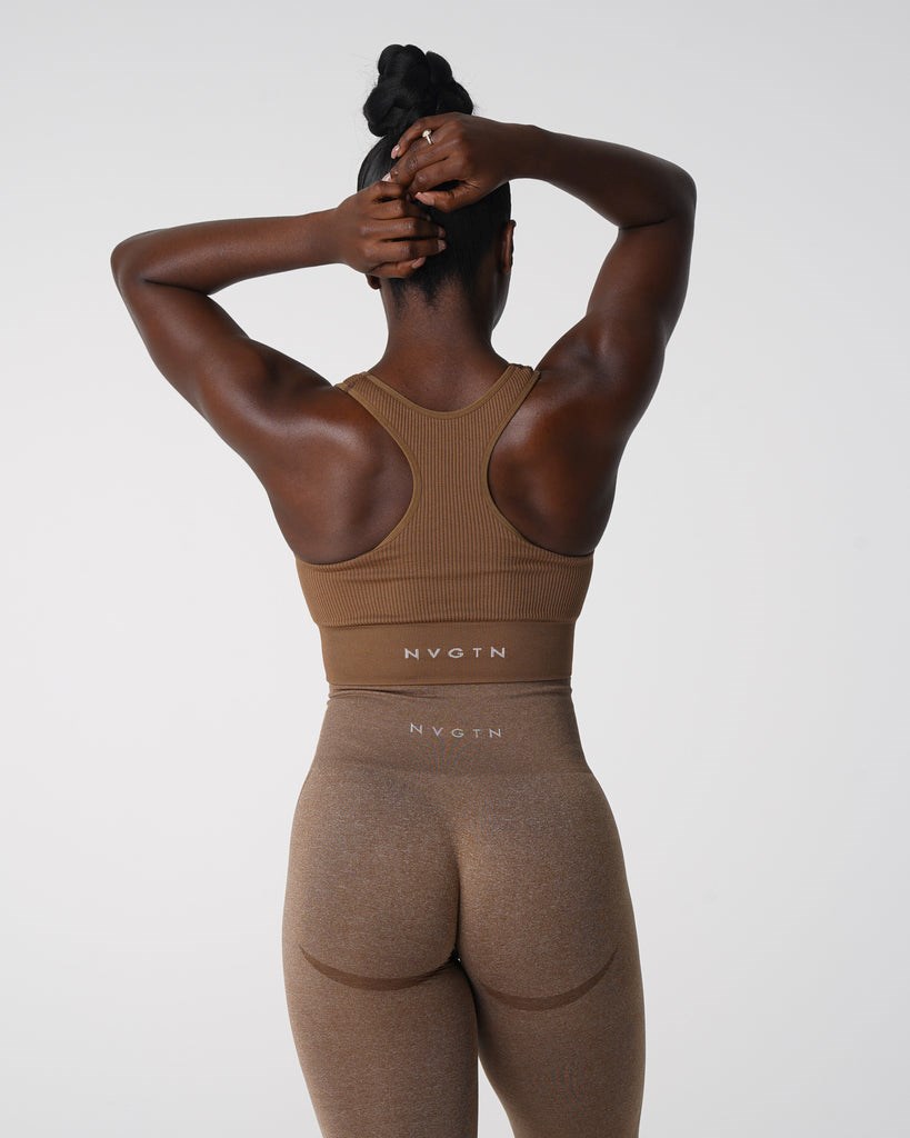 NVGTN Cinched Seamless Bra Mocha | 52736-LYOZ