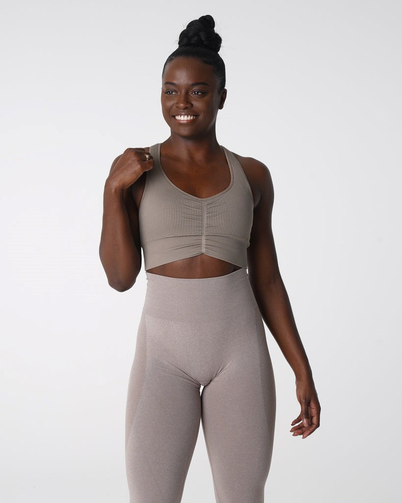 NVGTN Cinched Seamless Bra Taupe | 46219-BYUA