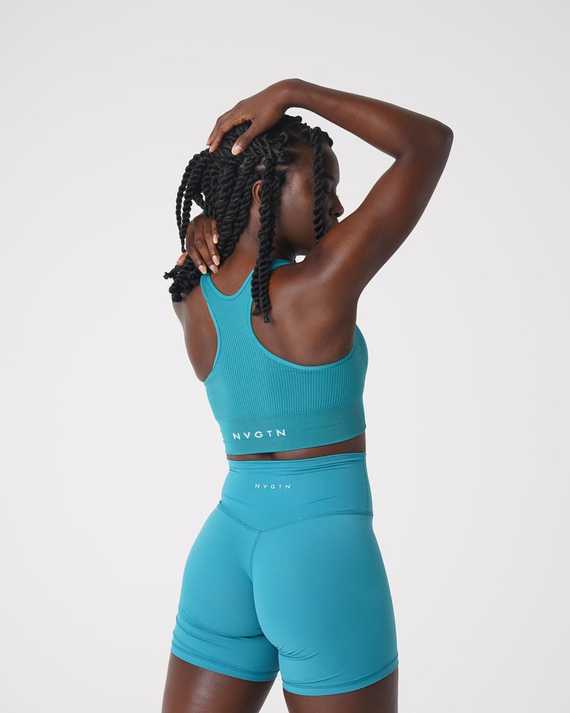 NVGTN Cinched Seamless Bra Teal | 34579-RIOE