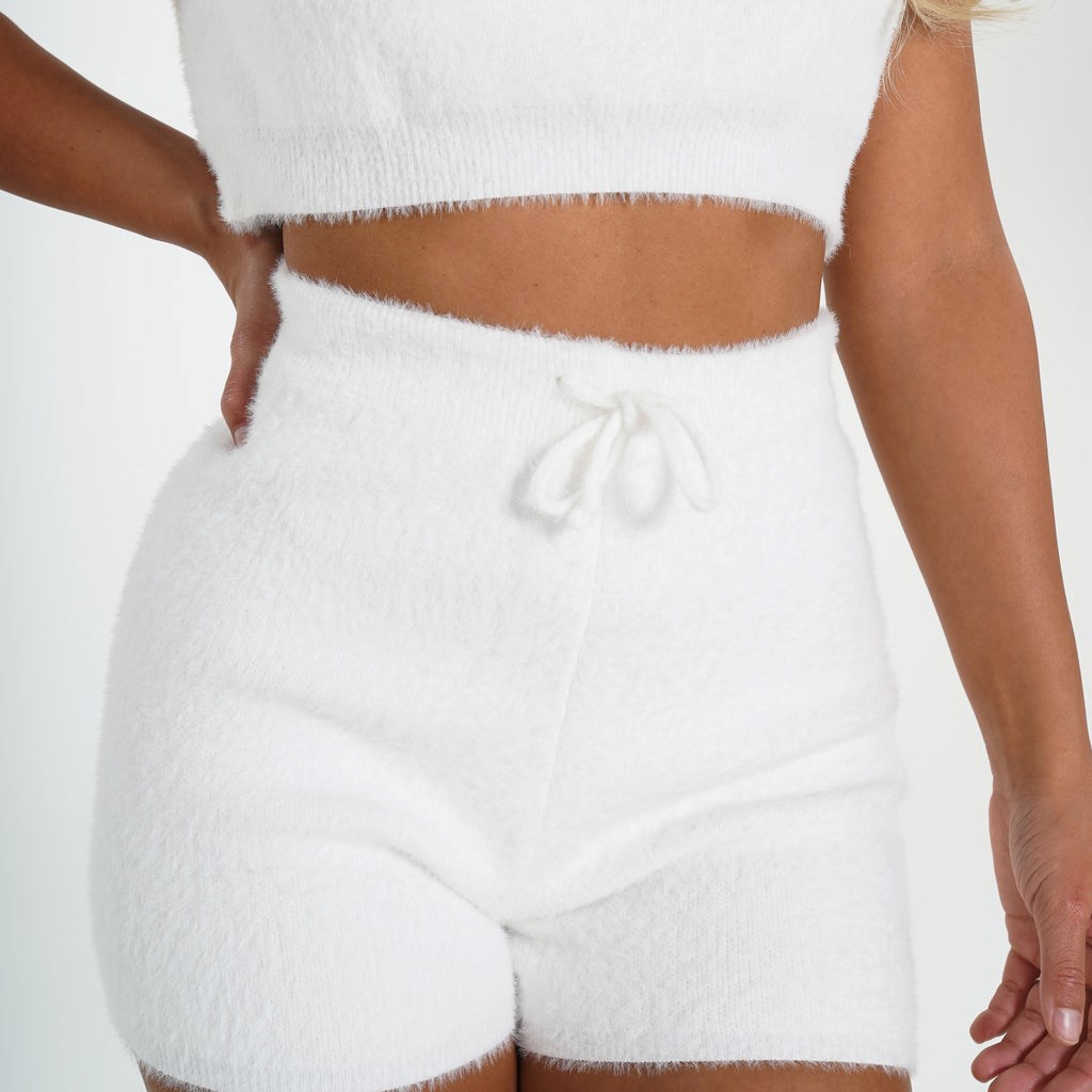 NVGTN Codzienne Cutie Lounge Shorts Białe | 14086-JVCK