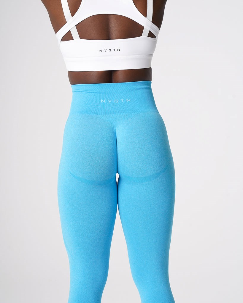 NVGTN Contour Seamless Leggings Aqua | 41069-VKOA