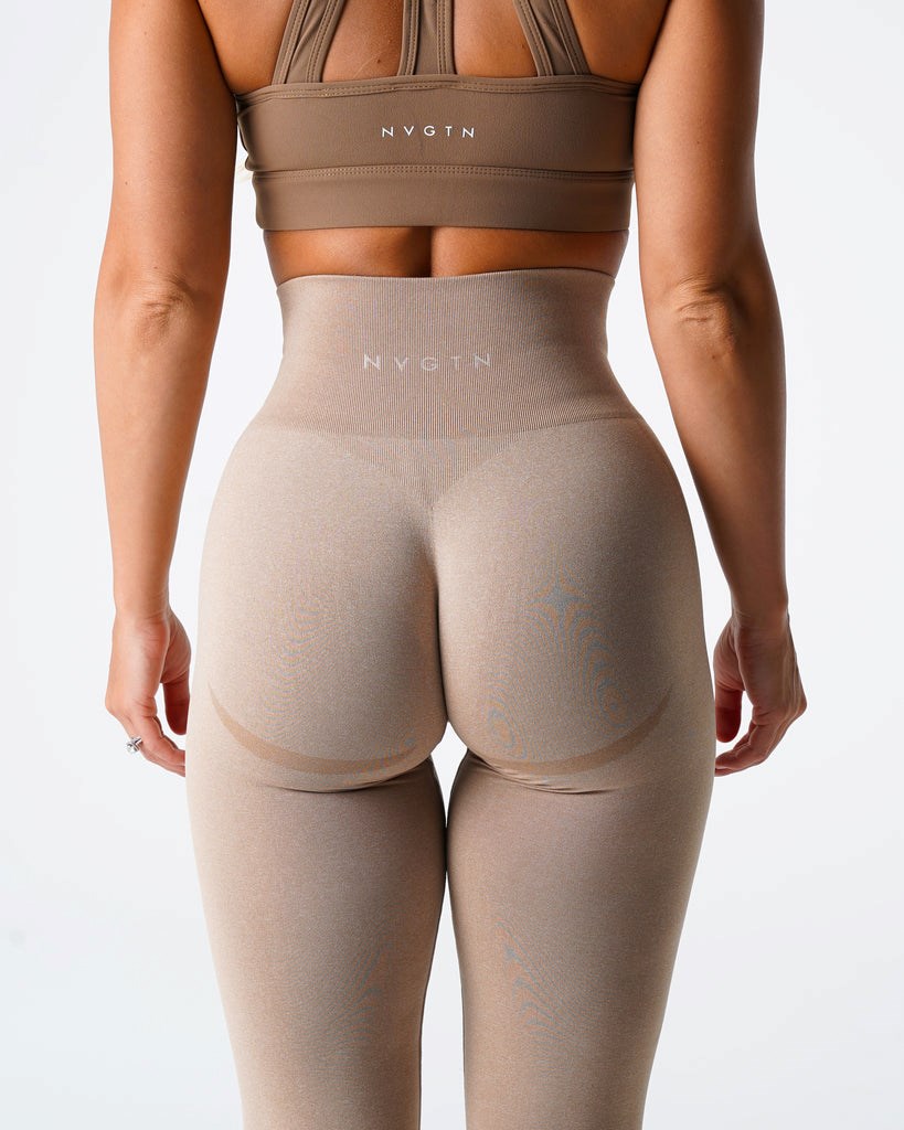 NVGTN Contour Seamless Leggings Beżowe | 95108-EYPQ