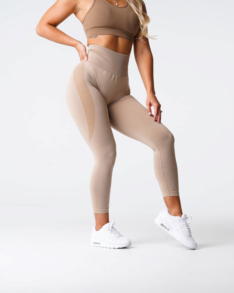 NVGTN Contour Seamless Leggings Beżowe | 95108-EYPQ