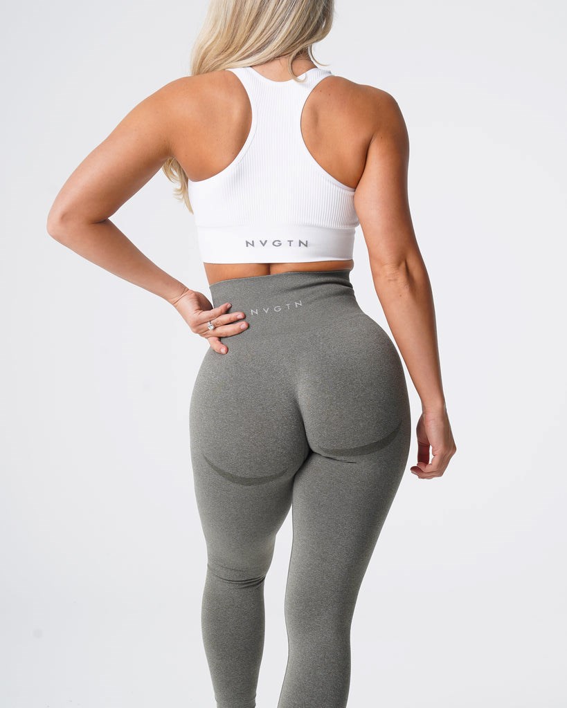 NVGTN Contour Seamless Leggings Khaki Zielone | 08396-WECN