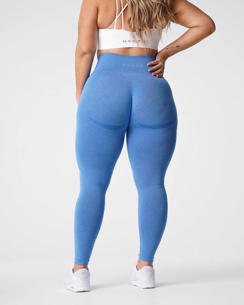 NVGTN Contour Seamless Leggings Niebieskie | 24865-MDTR