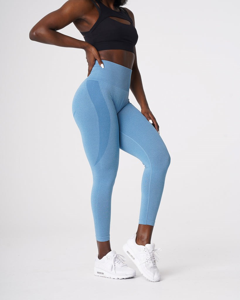 NVGTN Contour Seamless Leggings Niebieskie | 31206-UQXG