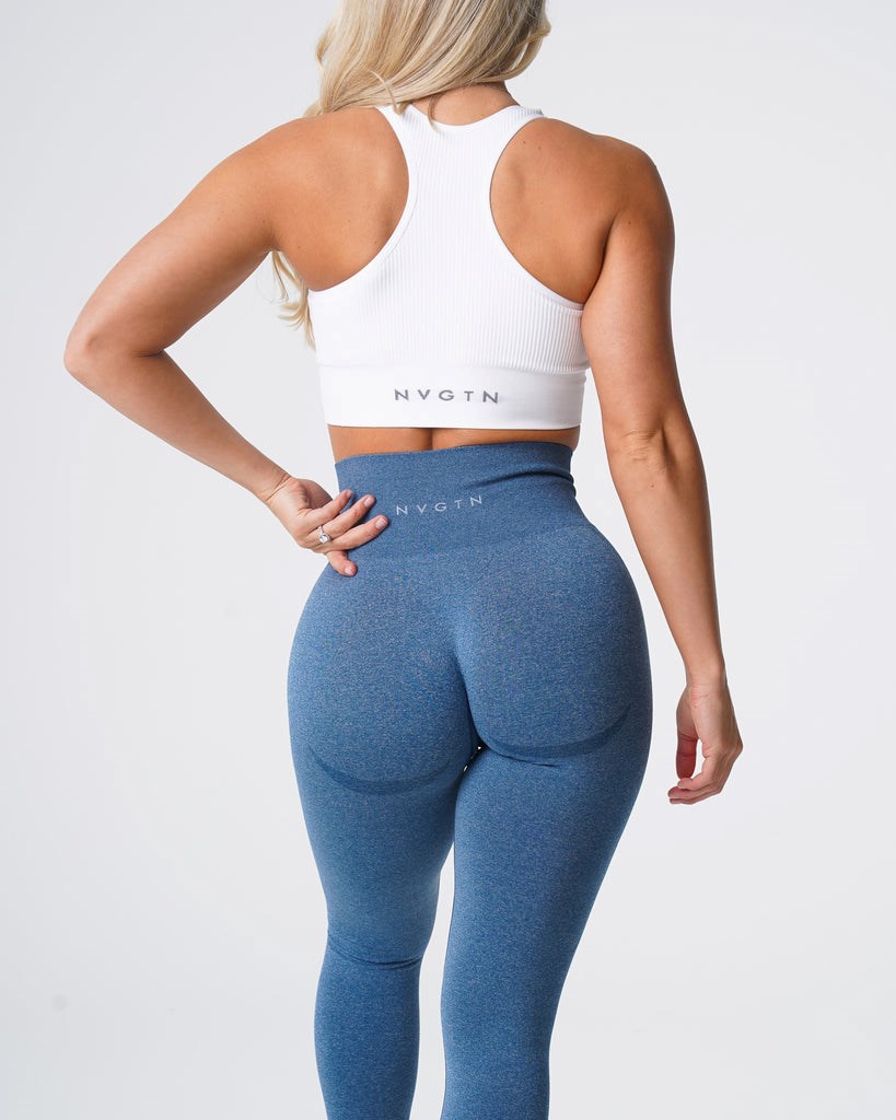 NVGTN Contour Seamless Leggings Niebieskie | 76039-SDBZ