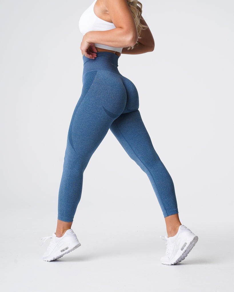 NVGTN Contour Seamless Leggings Niebieskie | 76039-SDBZ