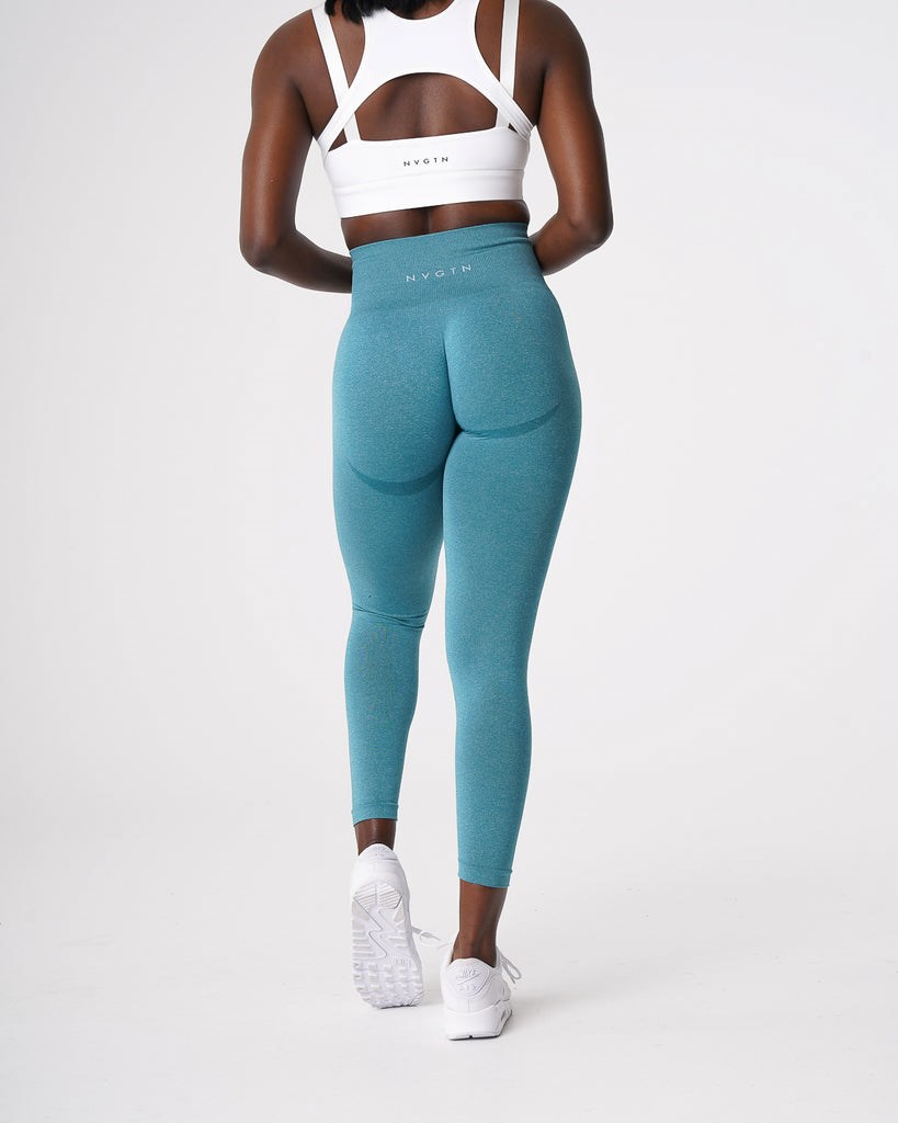 NVGTN Contour Seamless Leggings Teal | 92641-WQVH