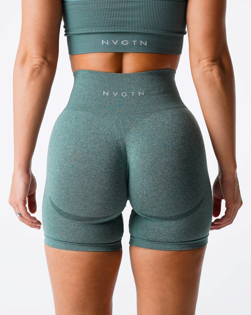 NVGTN Contour Seamless Shorts Zielone | 40169-SKOD