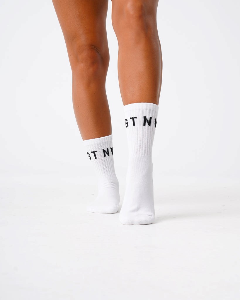 NVGTN Crew Socks Białe | 71492-NQCY