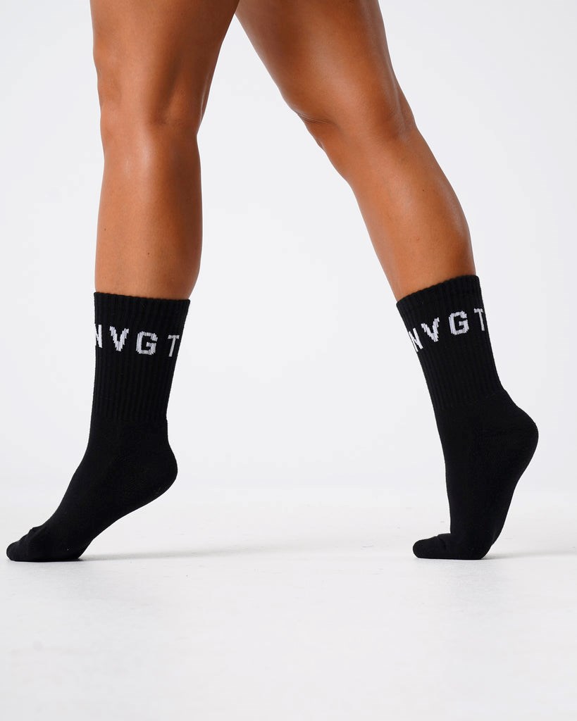 NVGTN Crew Socks Czarne | 20891-ZUXV