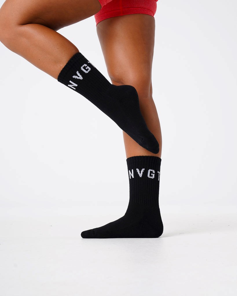 NVGTN Crew Socks Czarne | 20891-ZUXV