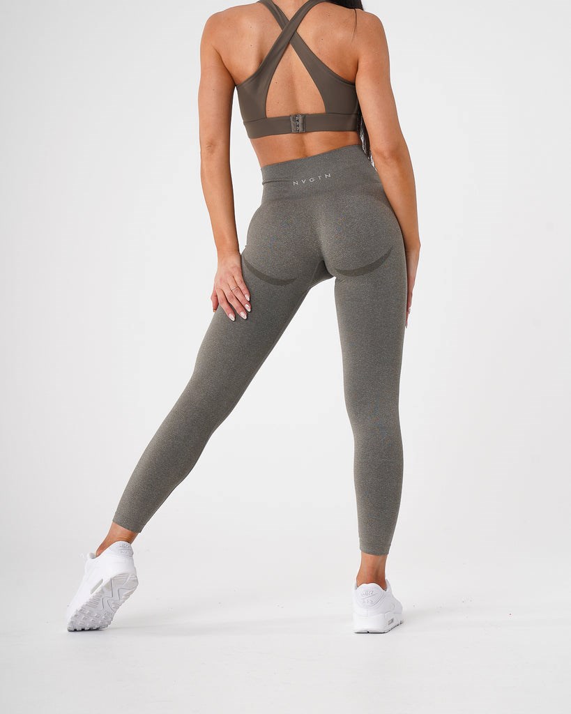 NVGTN Curve Seamless Leggings Khaki Zielone | 41573-OPYX