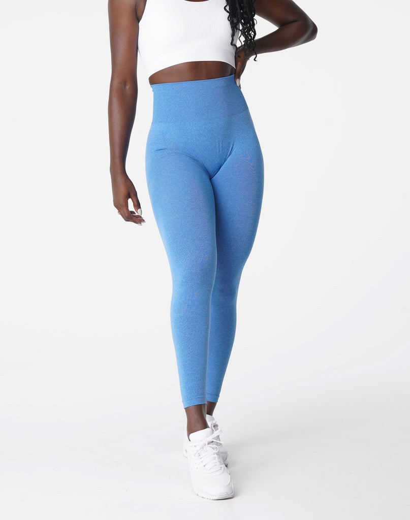 NVGTN Curve Seamless Leggings Niebieskie | 34802-WHSZ