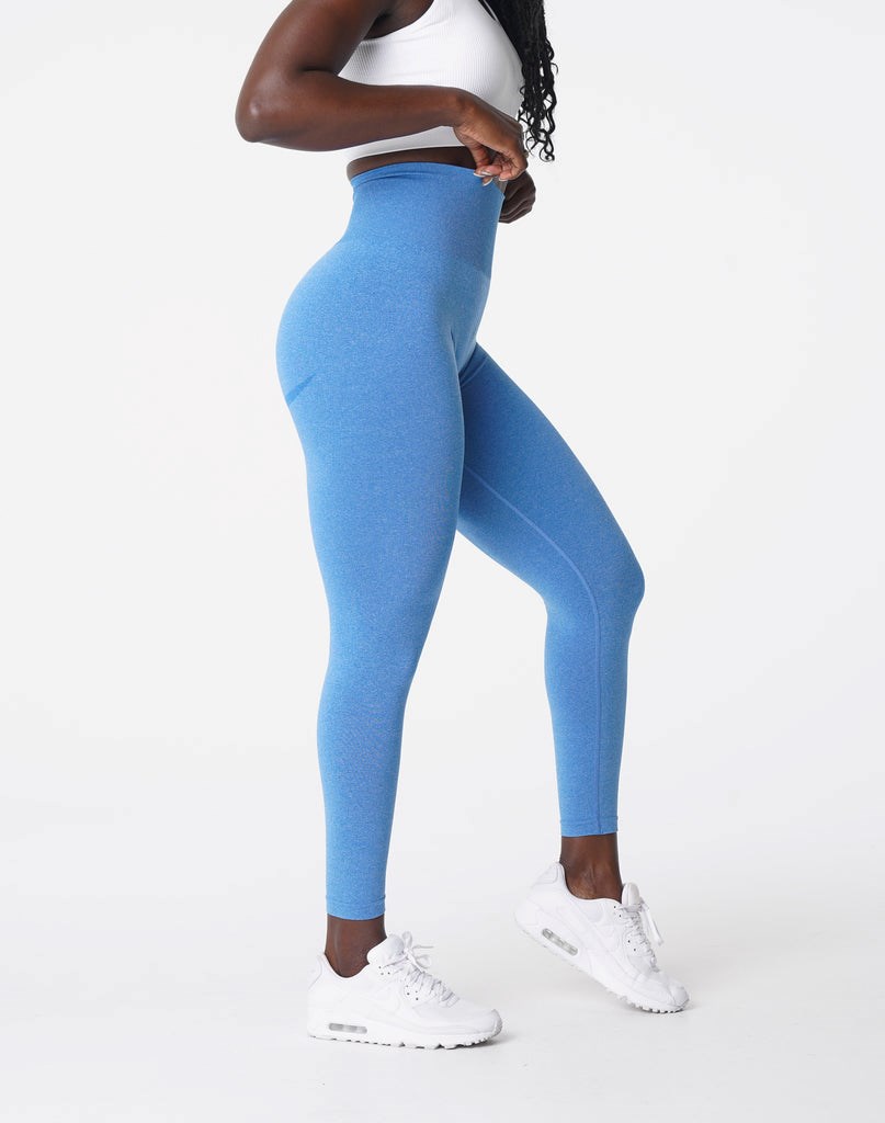 NVGTN Curve Seamless Leggings Niebieskie | 34802-WHSZ