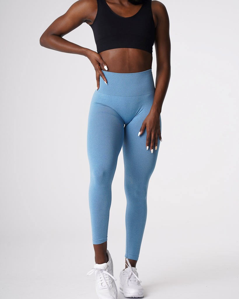 NVGTN Curve Seamless Leggings Niebieskie | 50362-YBXD