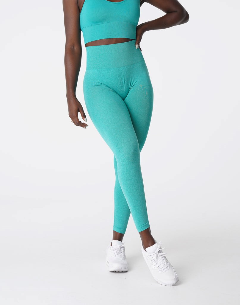 NVGTN Curve Seamless Leggings Turkusowe | 30517-TCOQ