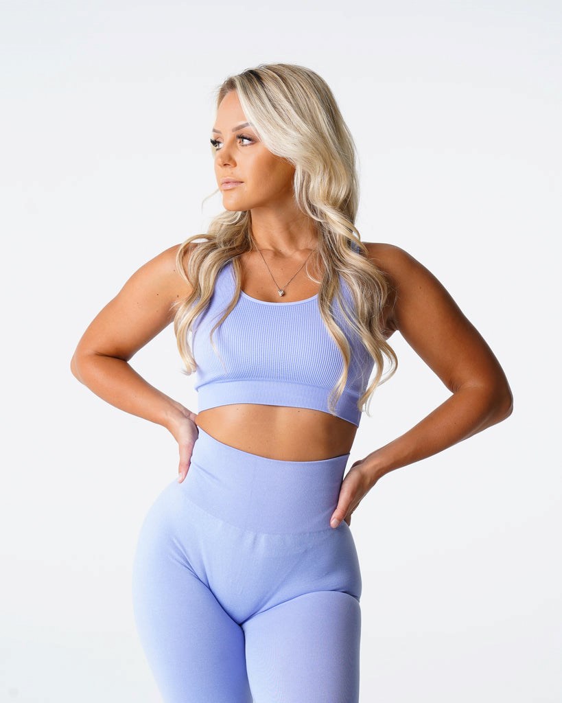 NVGTN Desire Żebrowany Seamless Bra Periwinkle | 63451-KNIG