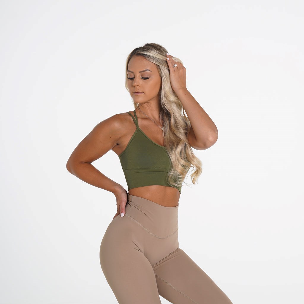 NVGTN Flourish Seamless Bra Khaki Zielone | 81063-FBVG