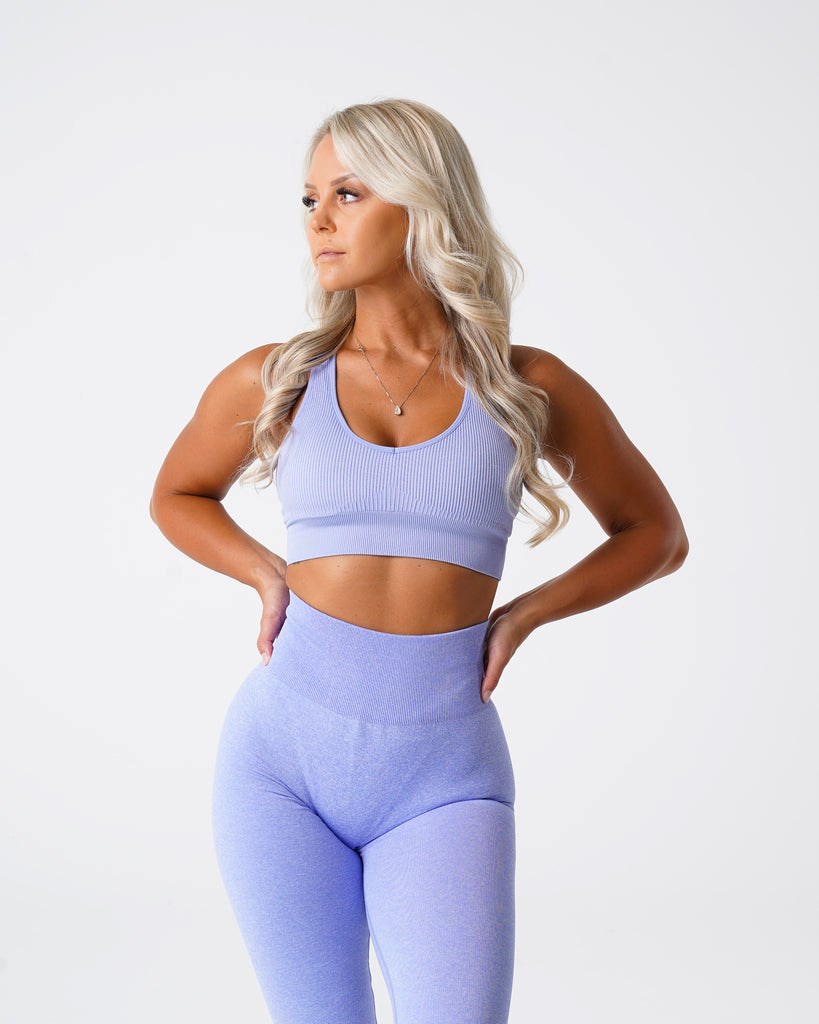 NVGTN Galaxy Żebrowany Seamless Bra Periwinkle | 25378-MZSY