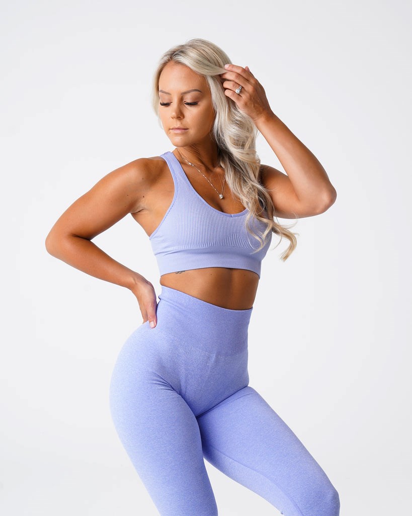 NVGTN Galaxy Żebrowany Seamless Bra Periwinkle | 25378-MZSY