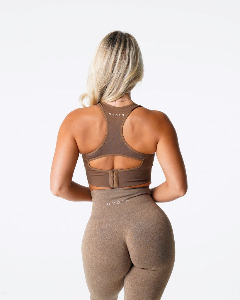 NVGTN Ignite Seamless Bra Mocha | 87629-YGQW