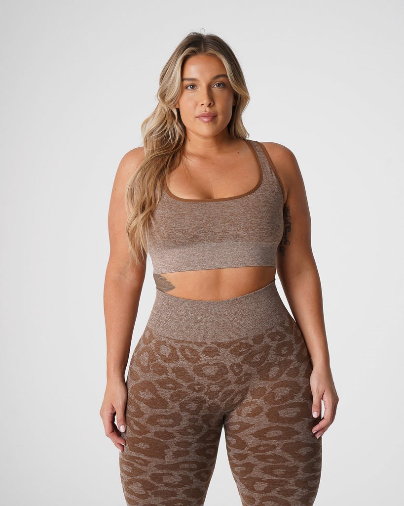 NVGTN Leopard Eclipse Seamless Bra Mocha | 73925-CRVT