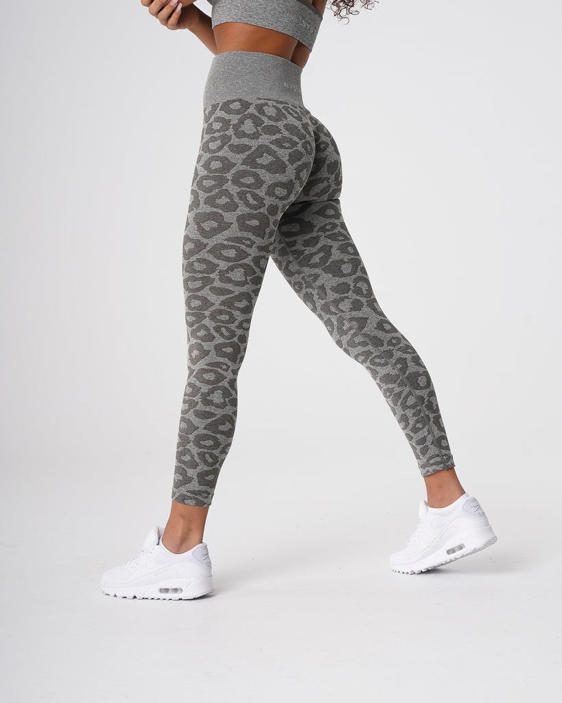 NVGTN Leopard Seamless Leggings Khaki Zielone | 41305-ZFUA